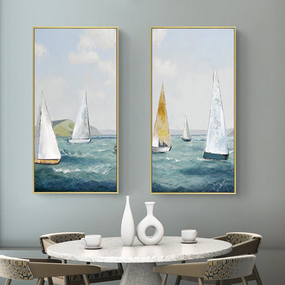 Sailing Boat Oil Painting Wall Art Canvas