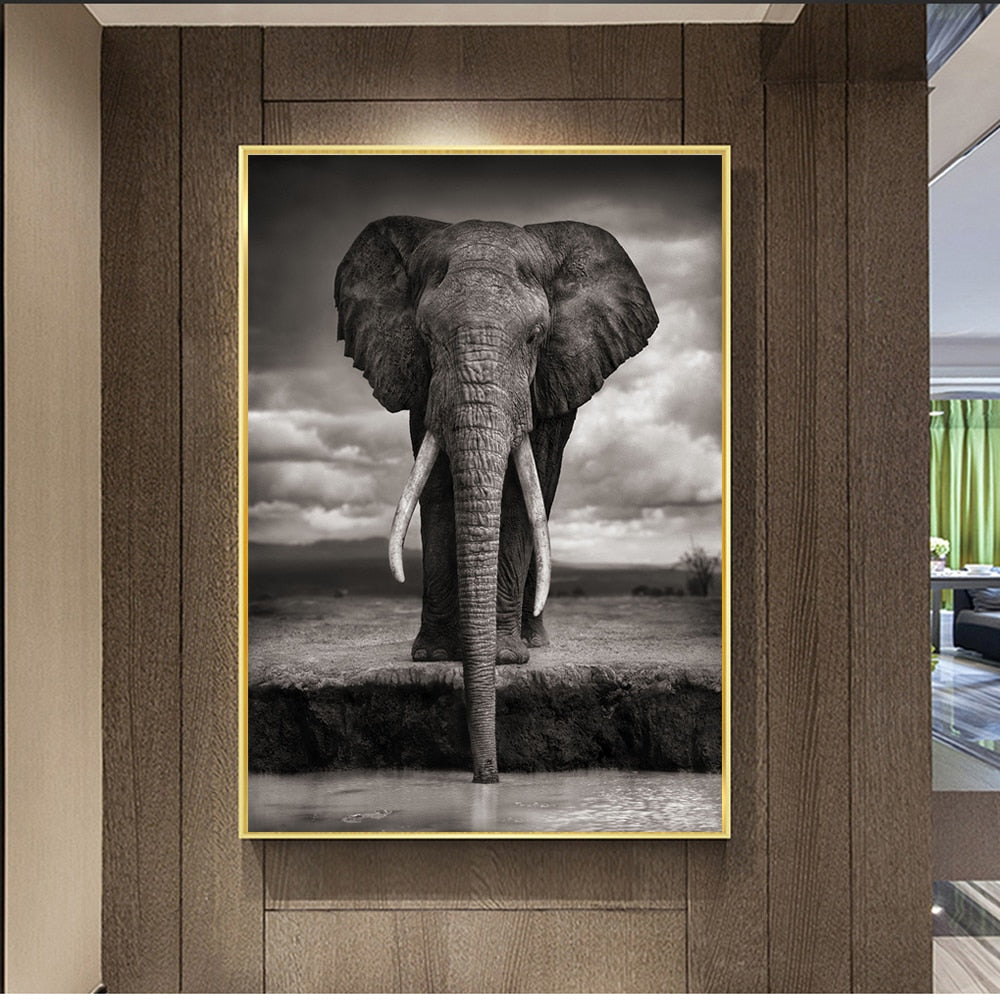 Elephant Moon Canvas Art