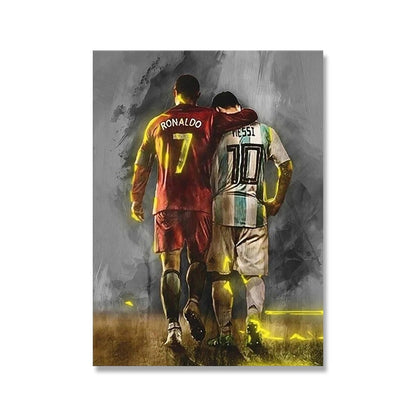 Ronaldo and Messi Football Canvas Art