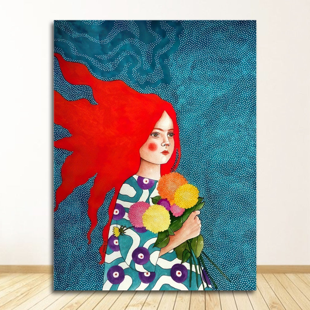 Big Hair Girl Canvas Art