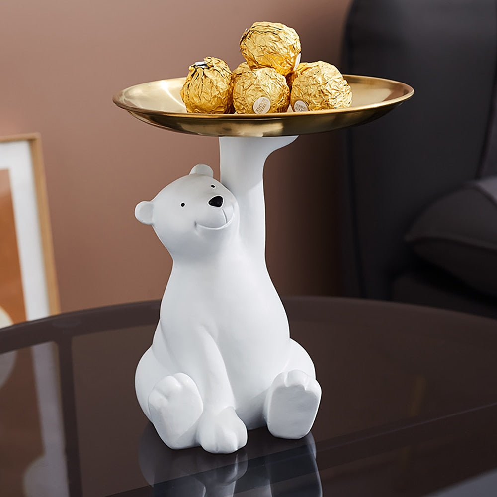 White Bear Tray Statue