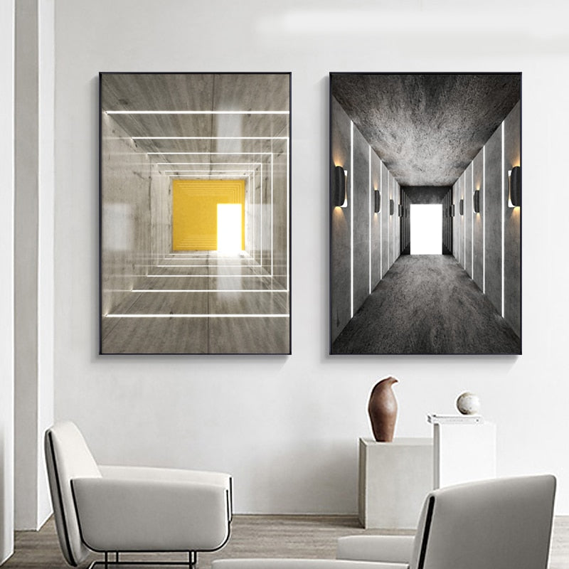 Wall Lighting Visual Building Canvas Art