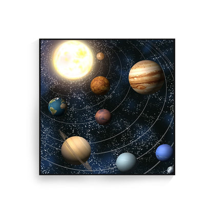 Starry Sky Night Astronaut Planet Canvas Art