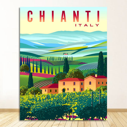 Italy Rome Capri Tuscany Retro Canvas Art