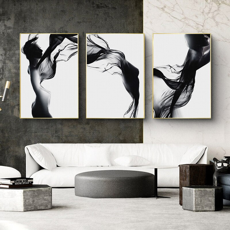 Black and White Modern Fashion Canvas Art