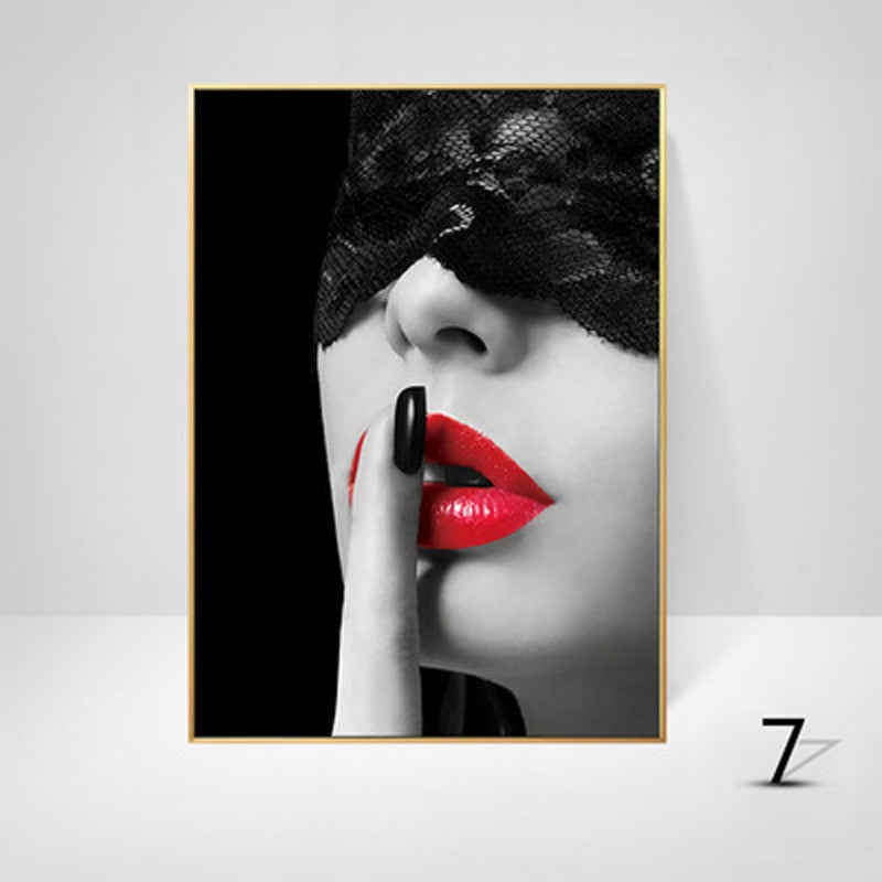 Sexy Red Lips Canvas Art