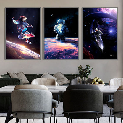 Astronaut Extreme Sports Canvas Art