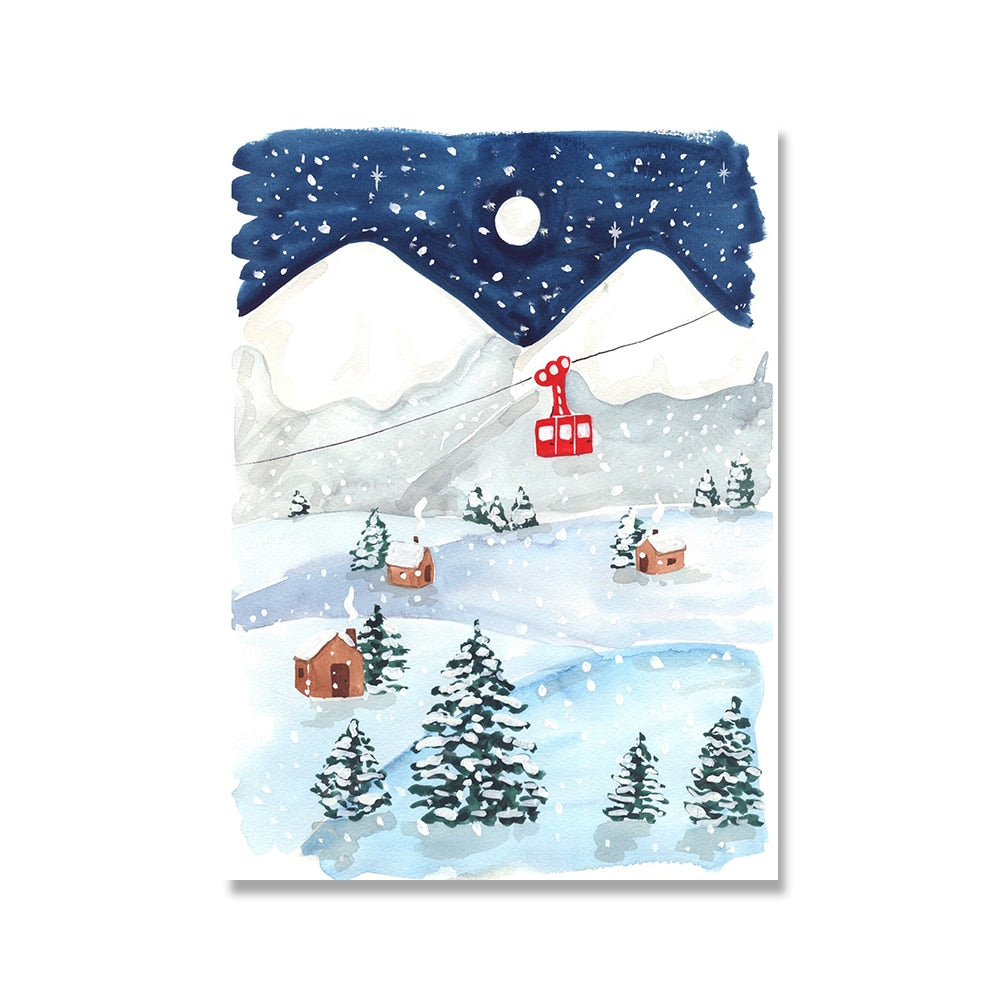 Christmas Snowman Canvas Art