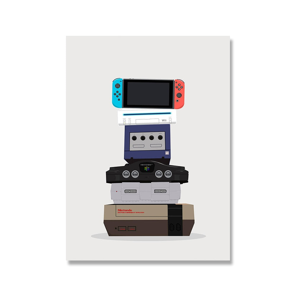 Gaming Retro Wall Art Canvas