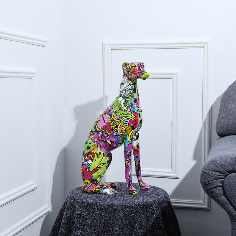 Graffiti Greyhound Resin Statue