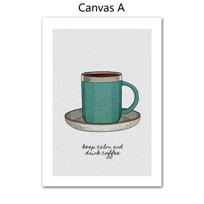 Toaster Teapot Kitchen Canvas Art