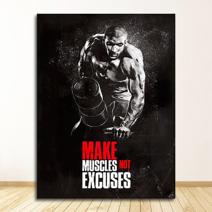 Muscle Bodybuilding Fitness Motivational Quotes Art Canvas