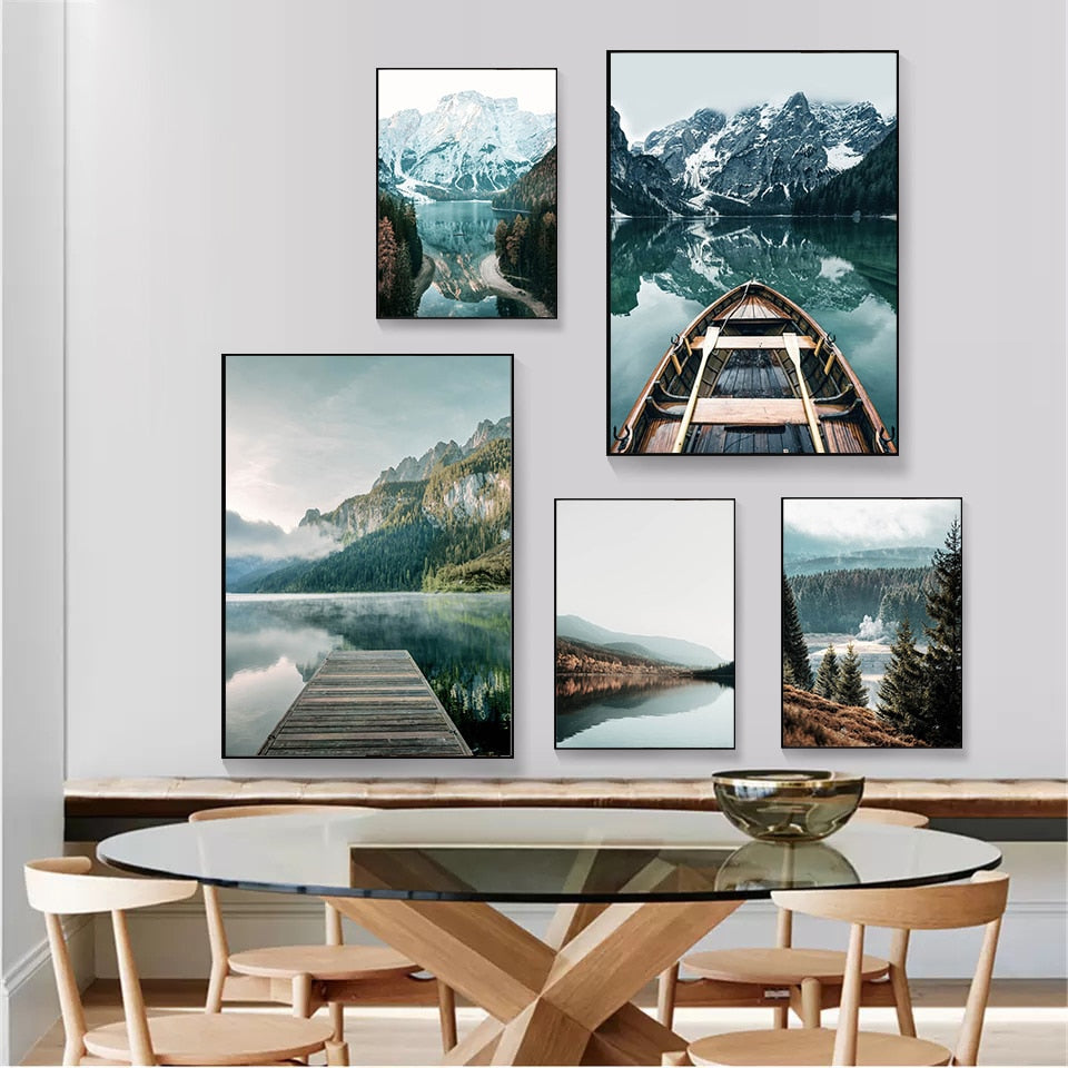 Scandinavian Nature Landscape Canvas Art