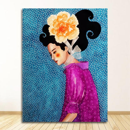 Big Hair Girl Canvas Art