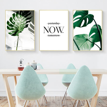 Green Leaf Quotes Canvas Art