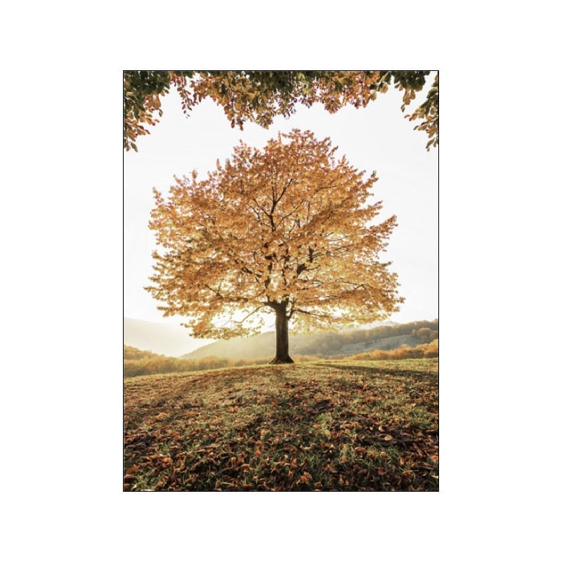 Autumn Forest Wooden House Canvas Art