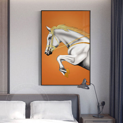 Modern Horse Orange Canvas Art