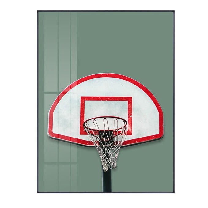 Basketball Ring Shuttlecock Canvas Art