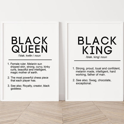 Black King and Queen Definition Quotes Canvas Art