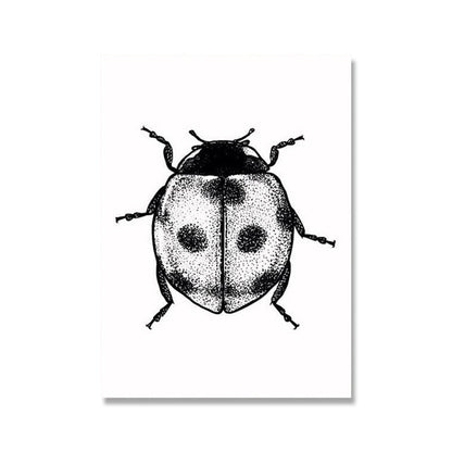 Black and White Insects Canvas Art