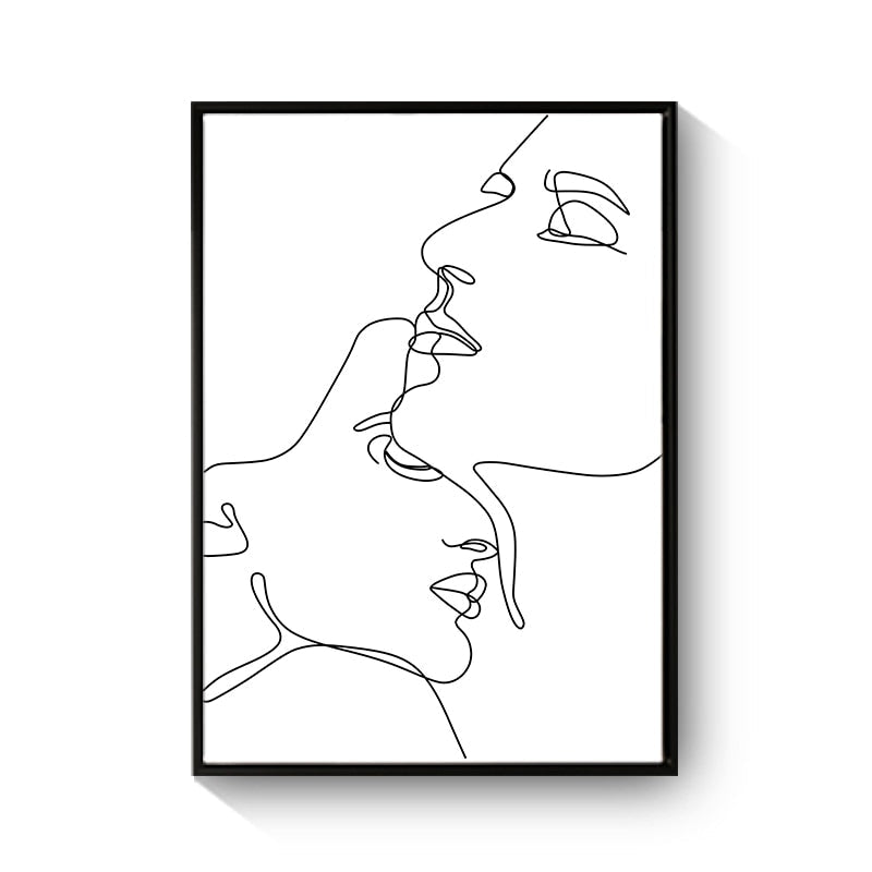 Minimalist Body Line Drawing Abstract Canvas Art