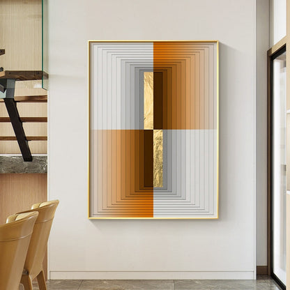 Minimalist Golden Strips Canvas Art