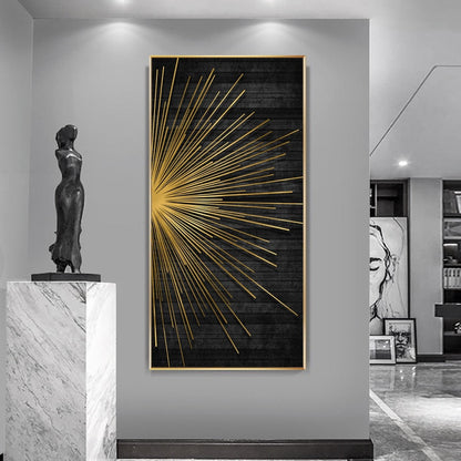 Abstract Golden Light Luxurious Canvas Art