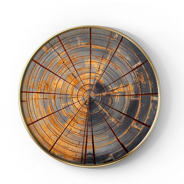 Industrial Abstract Round Canvas Art