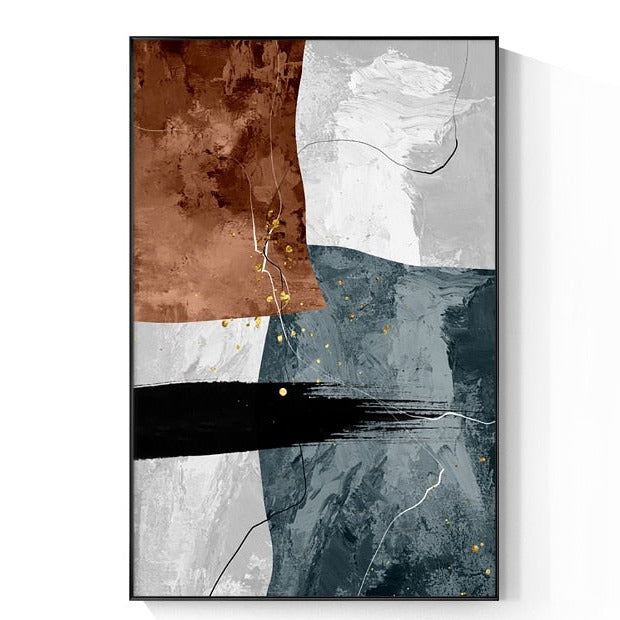 Abstract Gold Foil Canvas Art