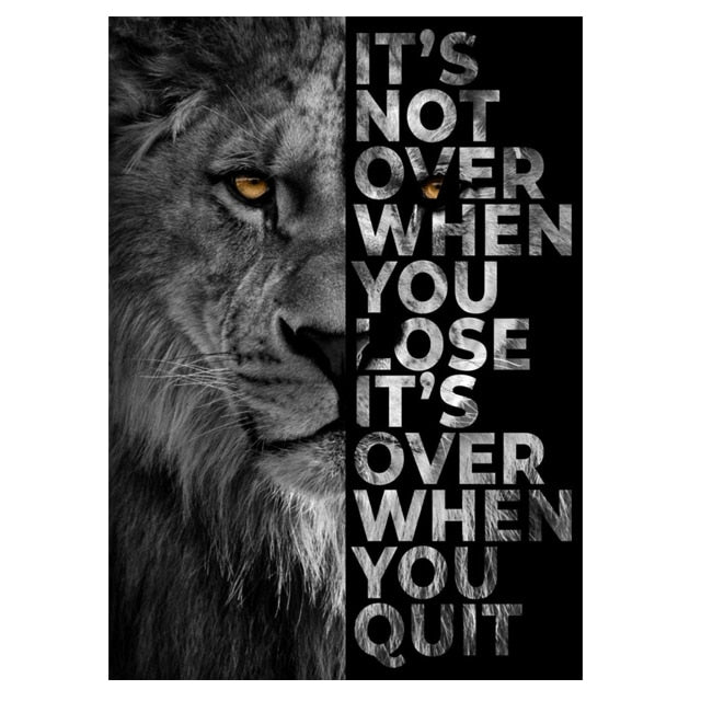 Lion Motivational Quotes Canvas Art