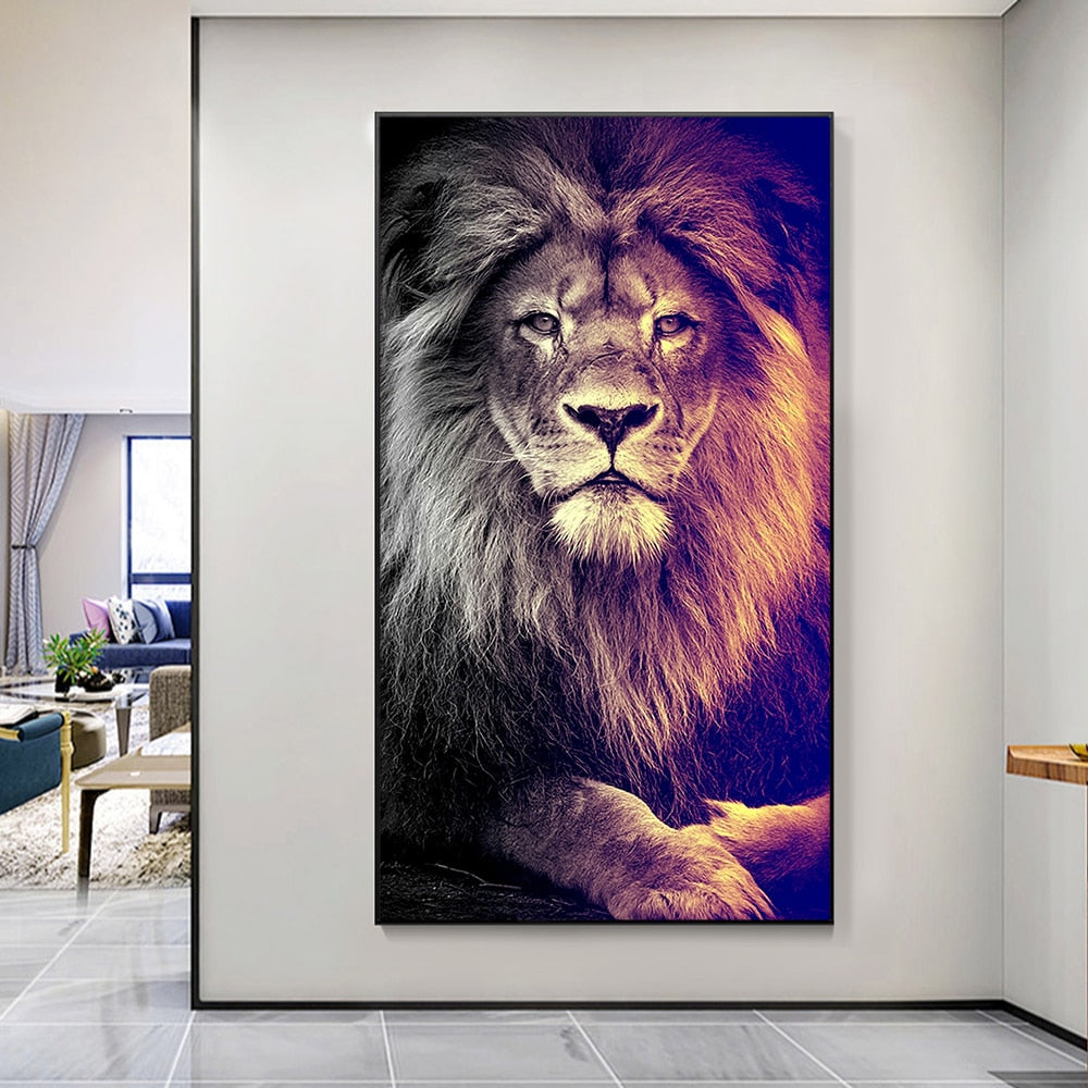 Lion Head Wall Art Canvas