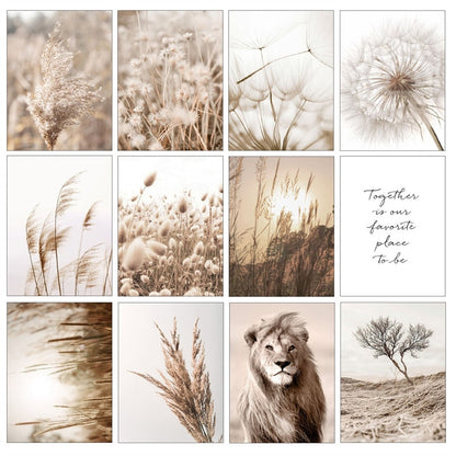 Grassland Lion Dandelion Canvas Art