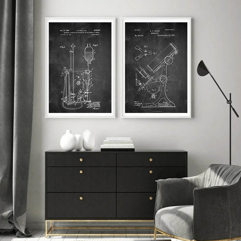 Black and White Chemistry Canvas Art