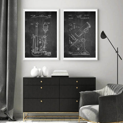 Black and White Chemistry Canvas Art