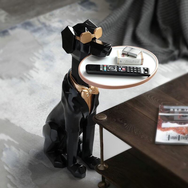 Sitting Dog Tray Statue