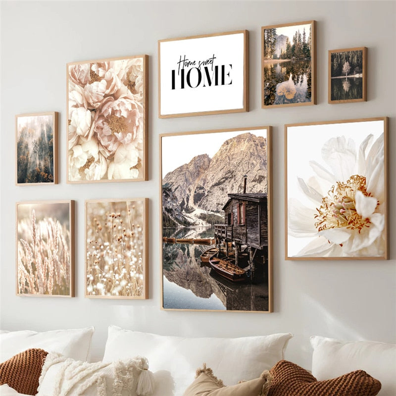 Autumn Lake House Canvas Art