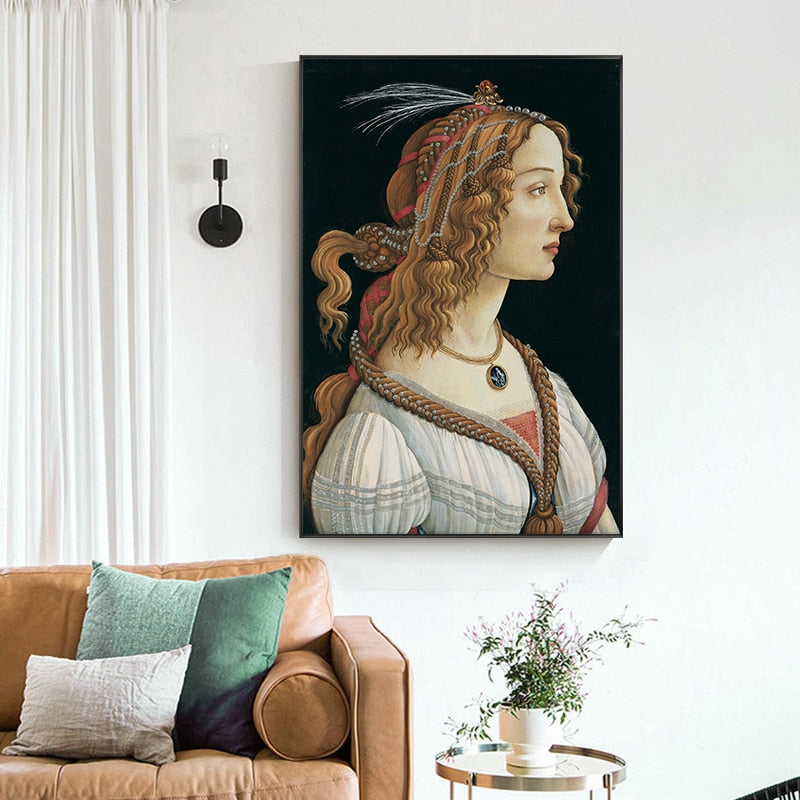 Portrait of a Young Woman by Sandro Botticelli Canvas Art