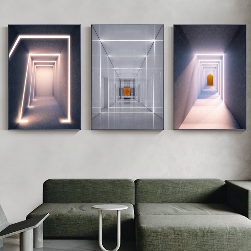 Wall Lighting Visual Building Canvas Art