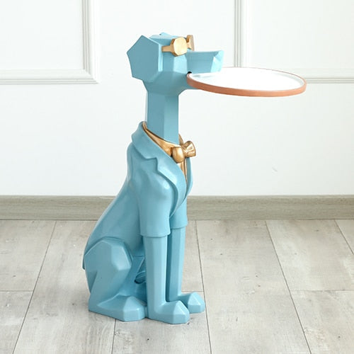 Sitting Dog Tray Statue