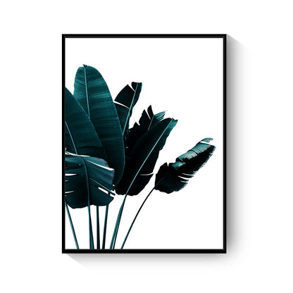 Tropical Plant Plantain Leaves Canvas Art