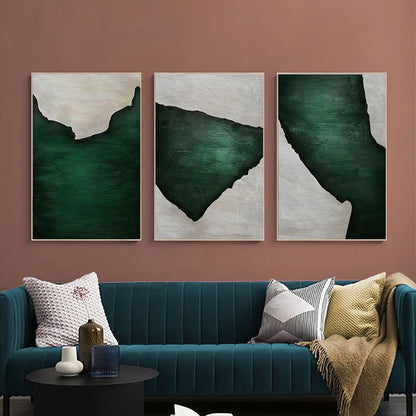 Abstract Green Erosion Canvas Art