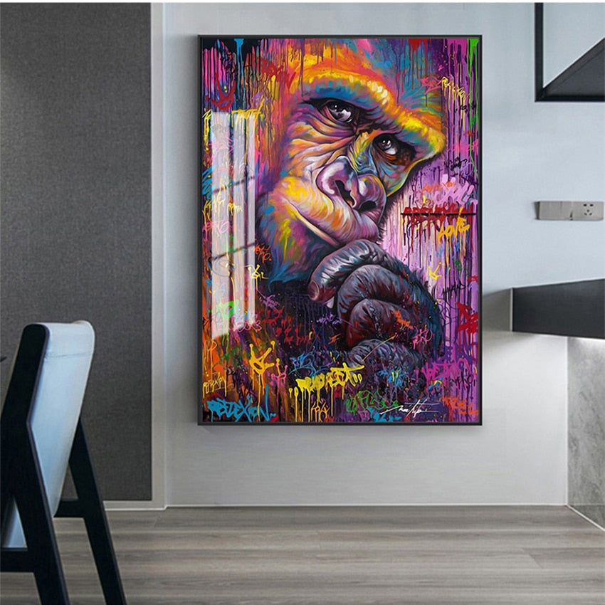 Graffiti Gorilla Canvas Art