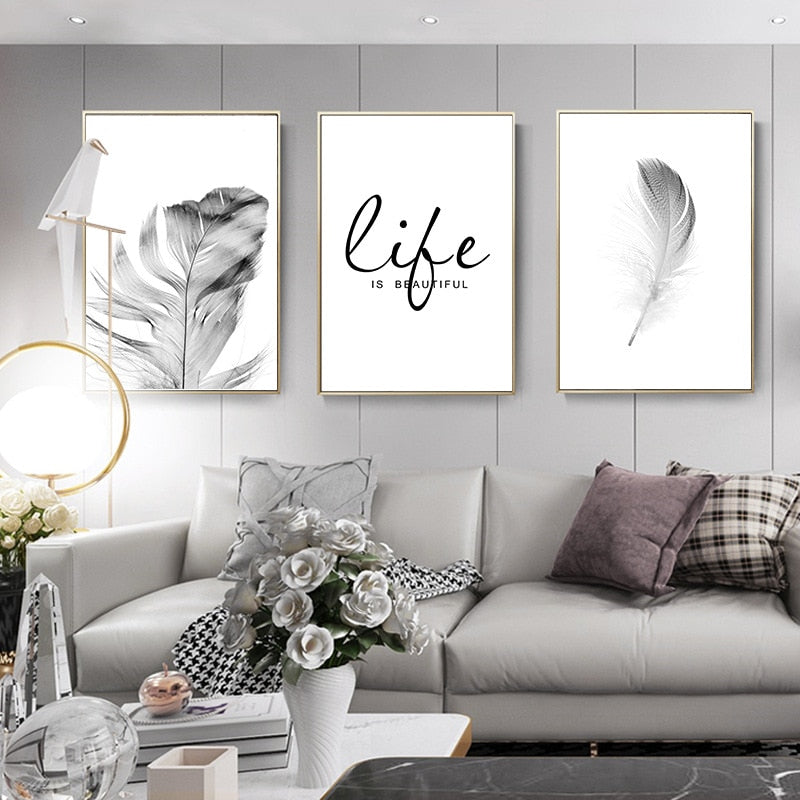 Black And White Dandelion Canvas Art