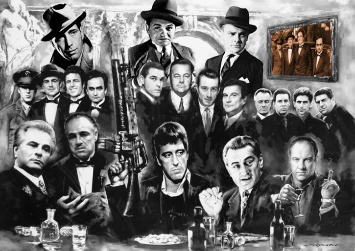 Godfather Gangsters Painting Canvas Art