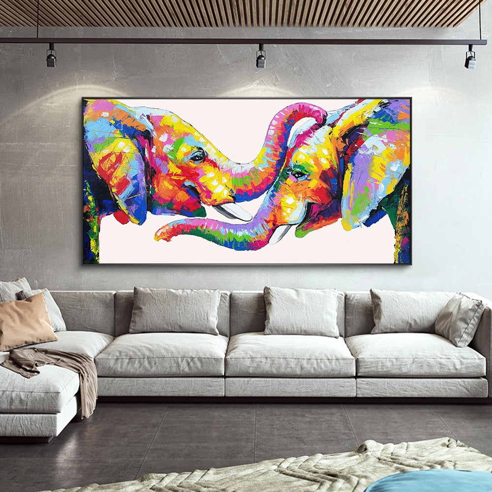 Colorful Elephant Lover Canvas Art