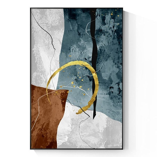 Abstract Gold Foil Canvas Art