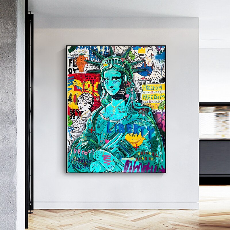 Graffiti Statue Of Liberty Canvas Art