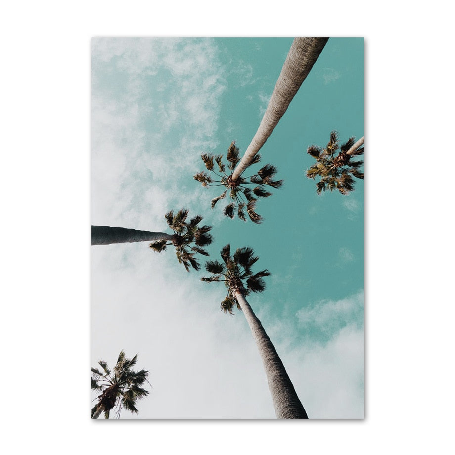 Blue Tropical Seaside Beach Canvas Art