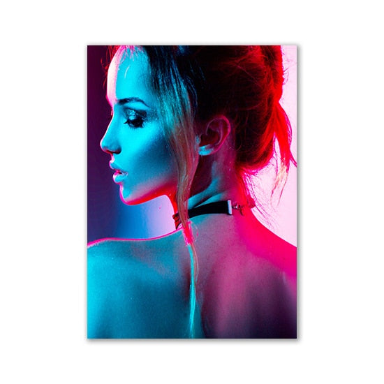 Neon Cyberpunk Sexy Canvas Art