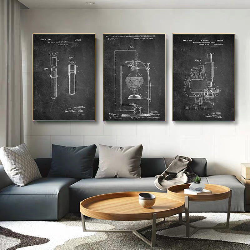 Black and White Chemistry Canvas Art